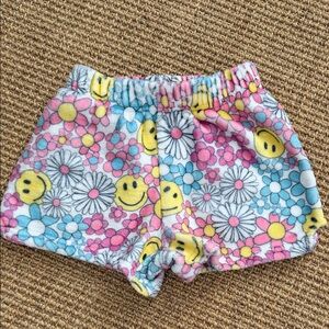 iscream fluzzy Floral and Smiley Face Kids Shorts